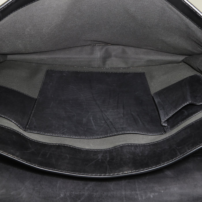 Berluti   briefcase  in grey and black smooth leather - Detail D2