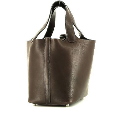 Sac à main Hermès  Picotin petit modèle  en cuir Barénia marron Café