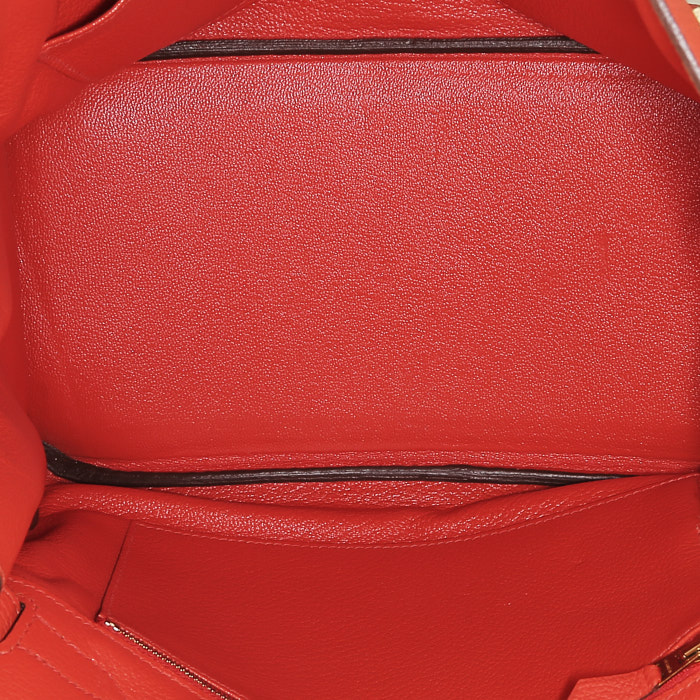 Borsa Hermès  Birkin 30 cm in pelle togo arancione Capucine - Detail D2