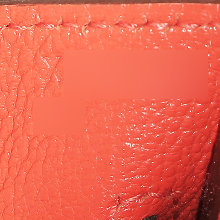 Borsa Hermès  Birkin 30 cm in pelle togo arancione Capucine - Detail D4