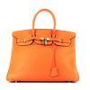 Bolso de mano Hermès  Birkin 35 cm en cuero taurillon clémence naranja - 360 thumbnail