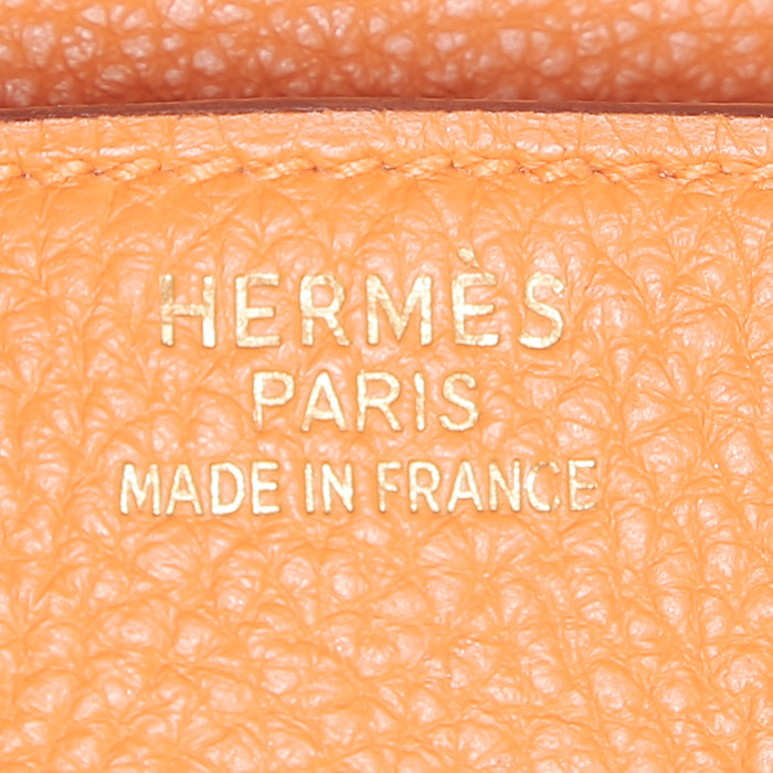 Borsa Hermès  Birkin 35 cm in pelle taurillon clemence arancione - Detail D3