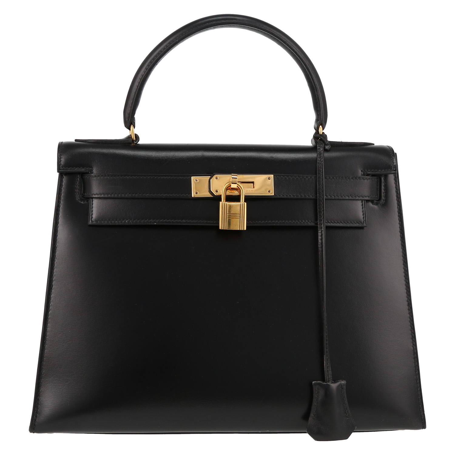 Sac à main Hermès  Kelly 28 cm en cuir box noir - Detail D2