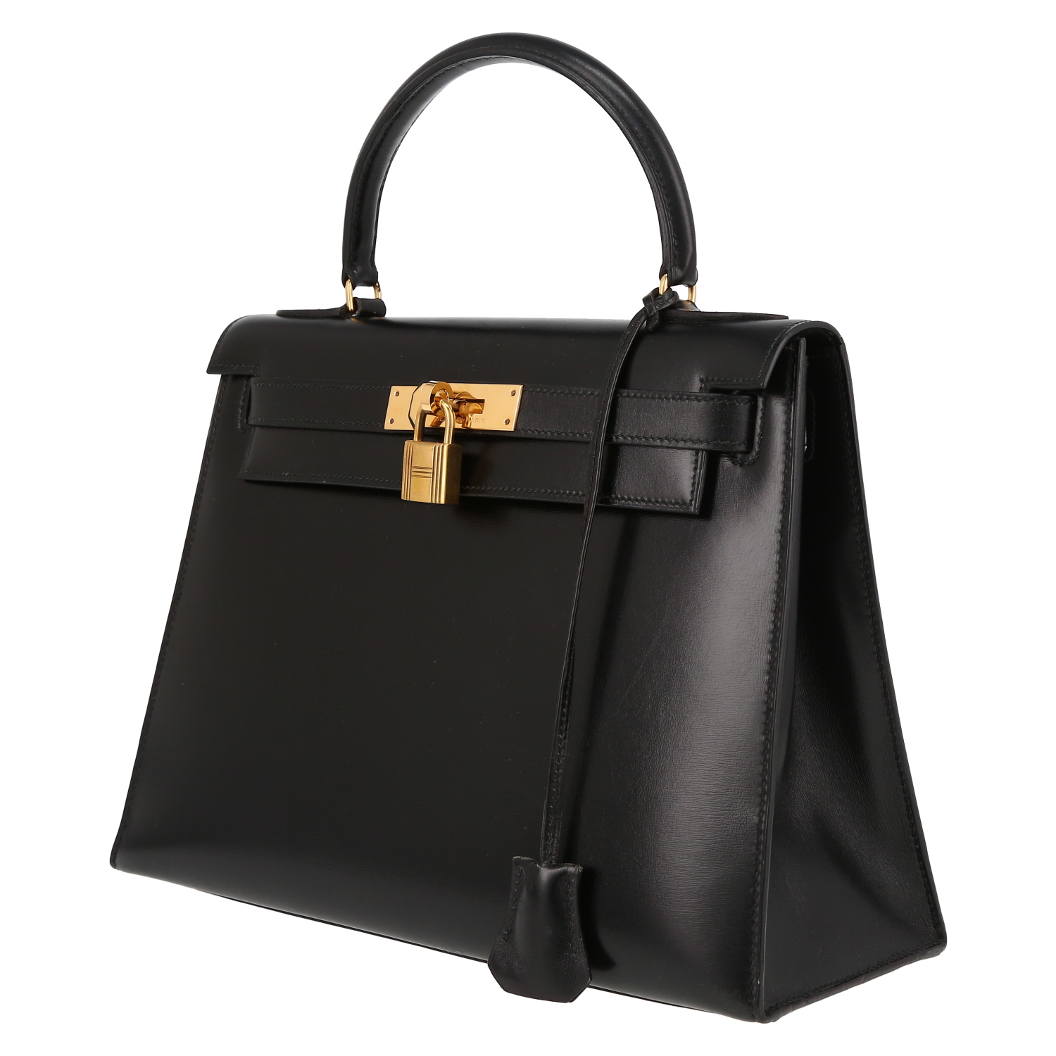 Sac à main Hermès  Kelly 28 cm en cuir box noir - Detail D3