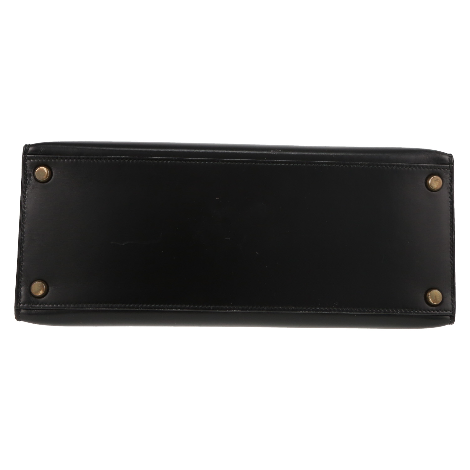 Bolso de mano Hermès  Kelly 28 cm en cuero box negro - Detail D4