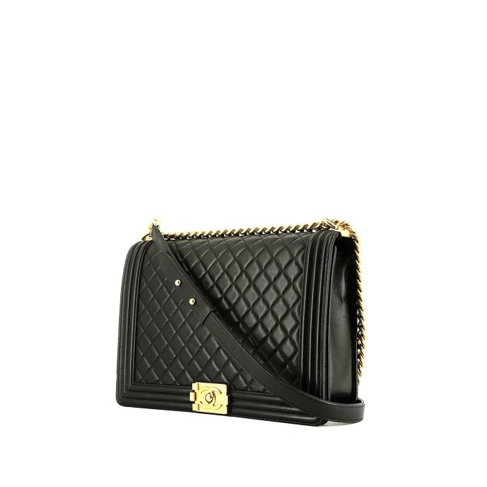 Boy Chanel Handbag Grained Shiny Calfskin Goldtone Metal Black  Fashion  CHANEL  lupongovph