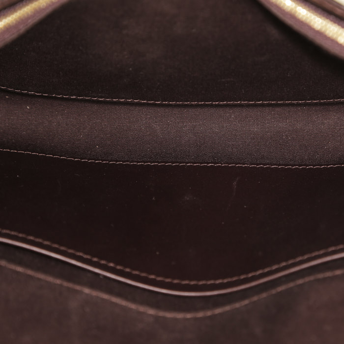 Borsa/pochette Louis Vuitton  Louise in pelle verniciata plum - Detail D2