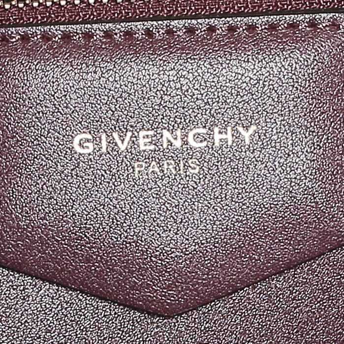 Sac cabas Givenchy   en toile beige et cuir bordeaux - Detail D3