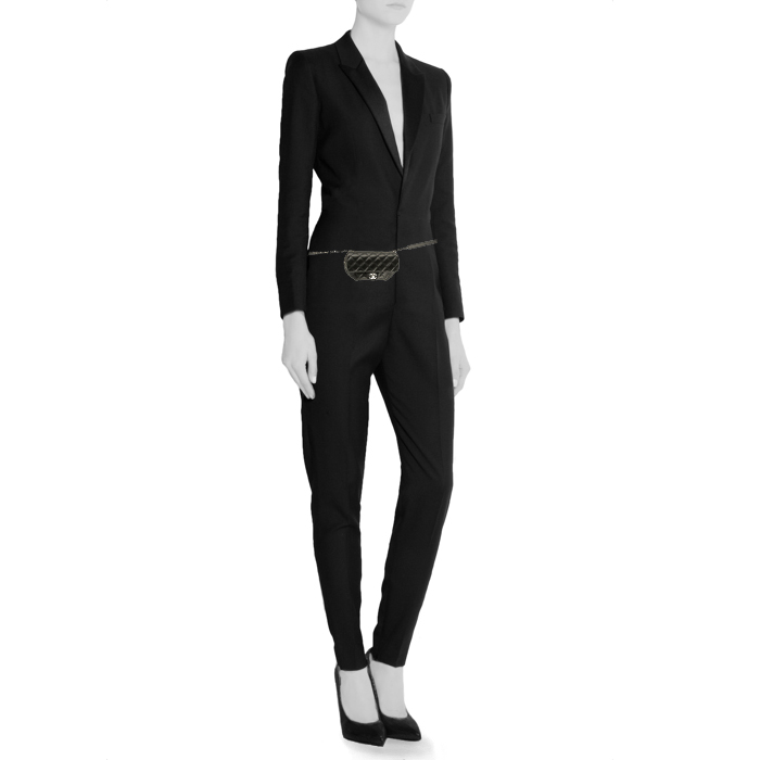 Chanel clutch-belt in black quilted leather - Detail D1