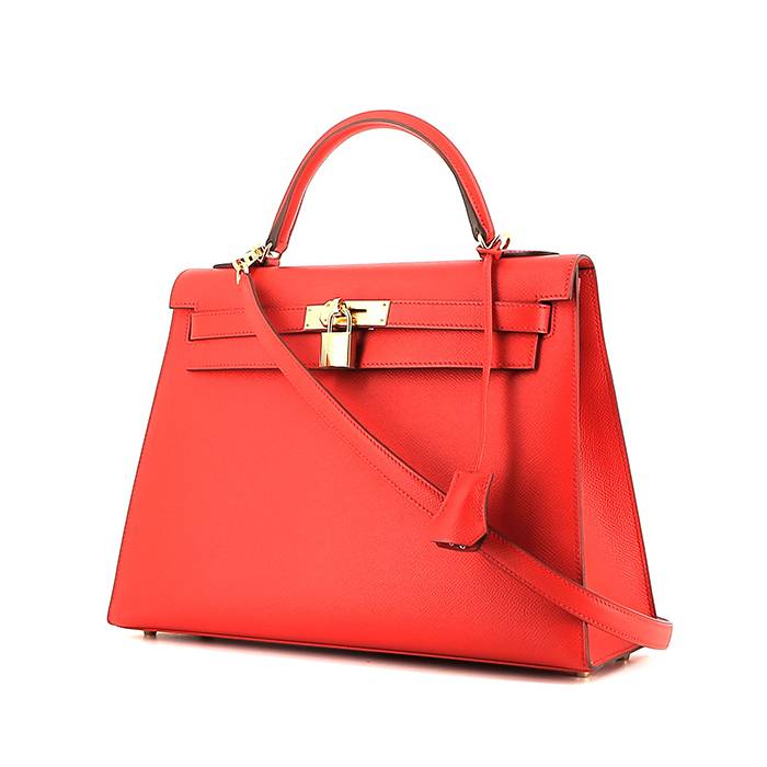 Hermès  Kelly 32 cm handbag  in red epsom leather - 00pp
