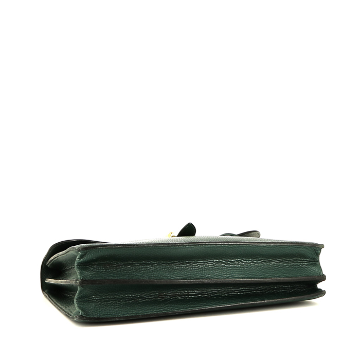 Hermès  Sac à dépêches briefcase  in green Fjord leather - Detail D4