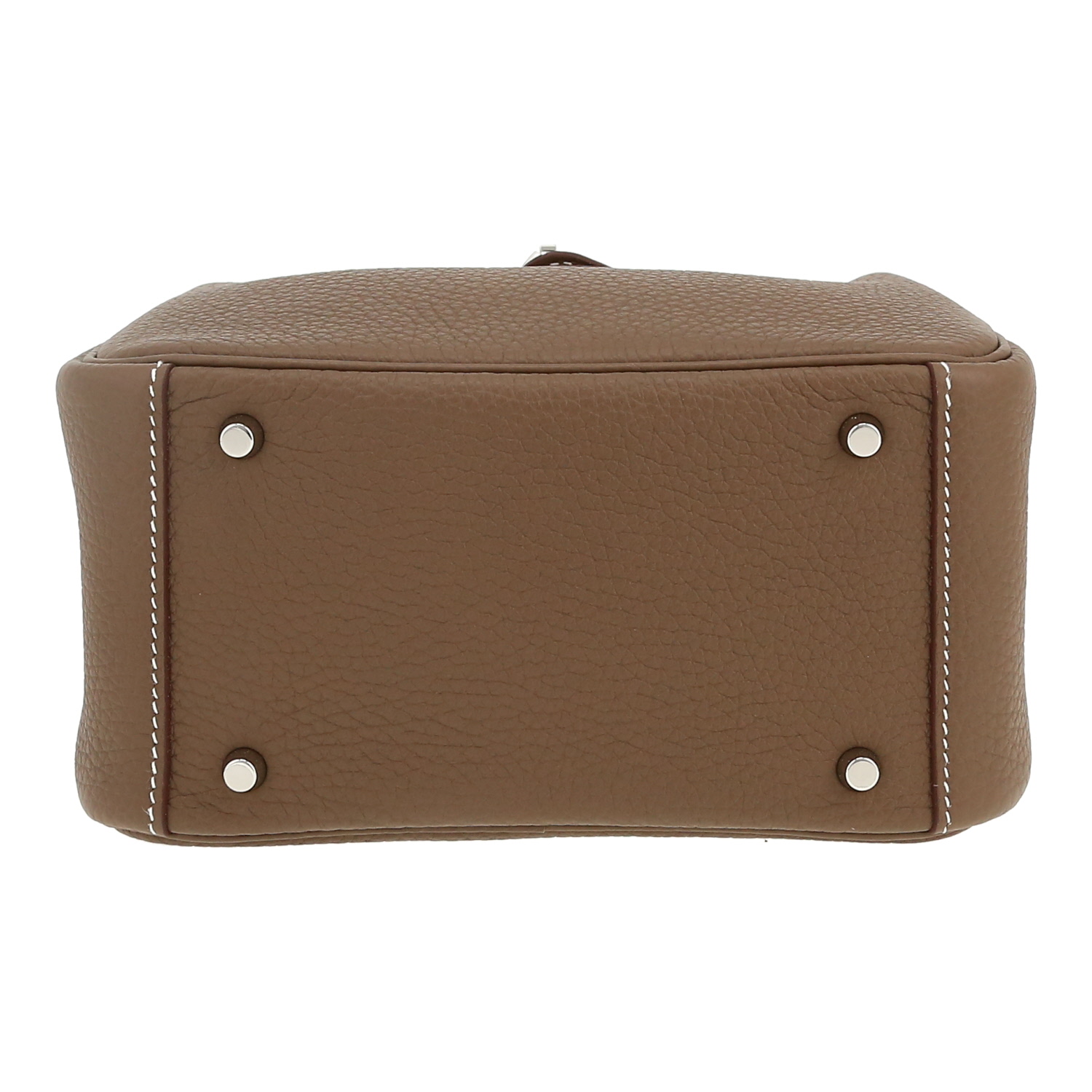 Sac bandoulière Hermès  Lindy mini  en cuir togo étoupe - Detail D1