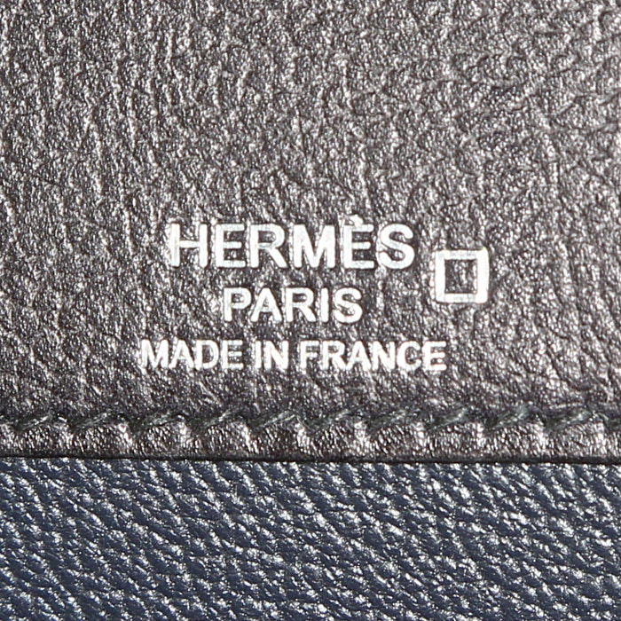 Sac/pochette Hermès  Kelly Dépêches en cuir Swift bleu-foncé et alligator bleu-marine - Detail D3