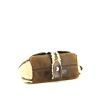 Dior Flight handbag in chocolate brown suede and off-white whool - Detail D4 thumbnail