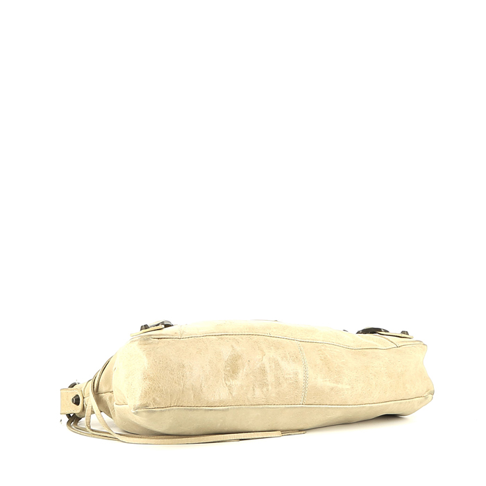 Balenciaga   shoulder bag  in beige burnished leather - Detail D5