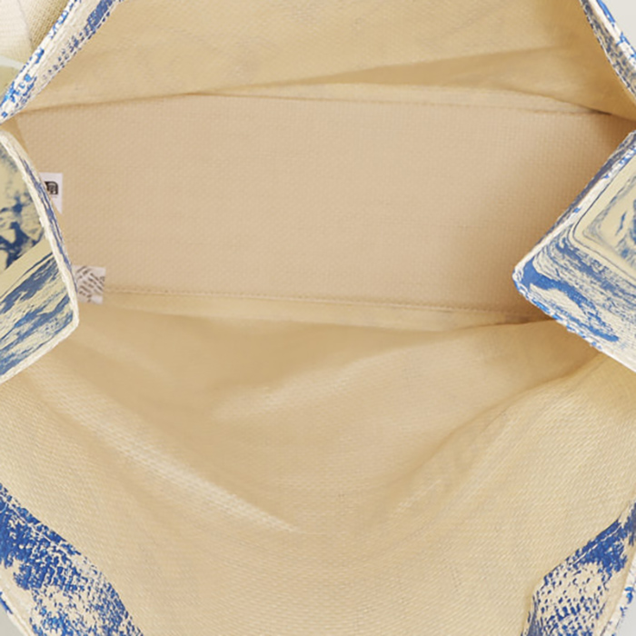 Bolso Cabás Dior   en raffia beige y azul - Detail D2