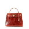 Hermès  Kelly 28 cm handbag  in brown alligator - 360 thumbnail