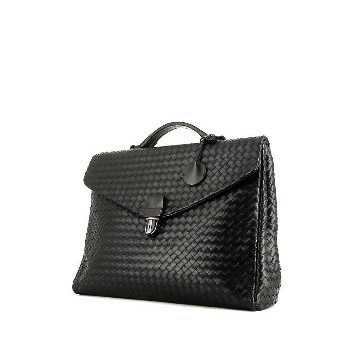 Bottega Veneta   briefcase  in black intrecciato leather - 00pp