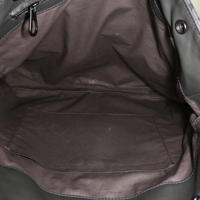 Shopping bag Bottega Veneta   in pelle intrecciata grigia - Detail D2