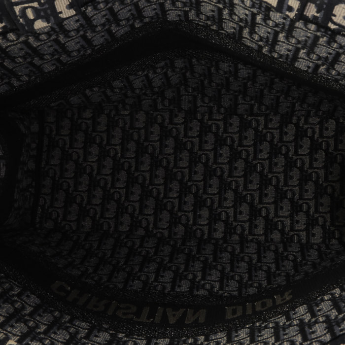 Sac cabas Dior  Book Tote grand modèle  en toile monogram Oblique bleue et beige - Detail D2