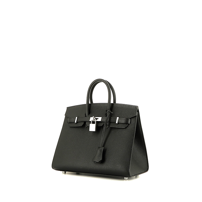 Bolso de mano Hermès  Birkin 25 cm en cuero epsom negro - 00pp