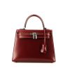 Hermès  Kelly 25 cm handbag  in red H box leather - 360 thumbnail