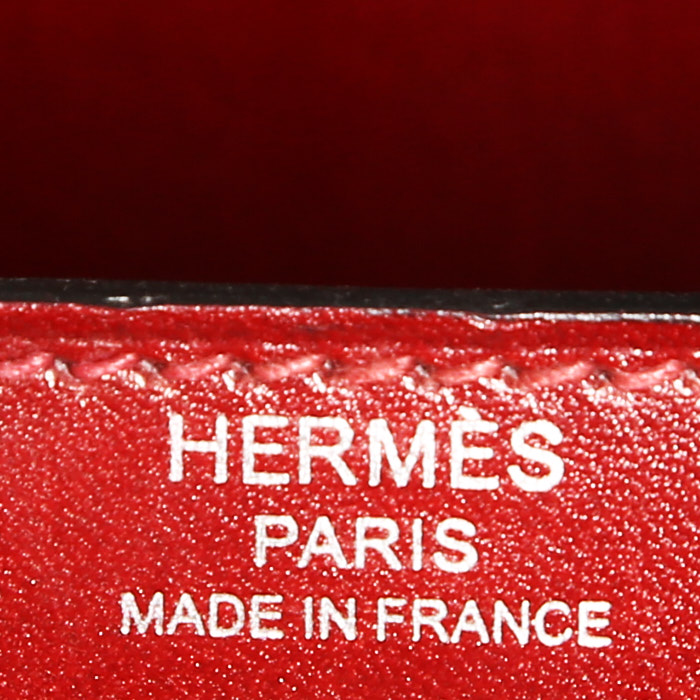 Hermès  Kelly 25 cm handbag  in red H box leather - Detail D4