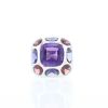 Chanel Baroque large model ring in white gold, tourmaline and amethysts - 360 thumbnail
