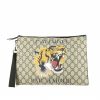 Gucci  L'Aveugle par Amour pouch  in beige monogram canvas embroidered and black leather - 360 thumbnail