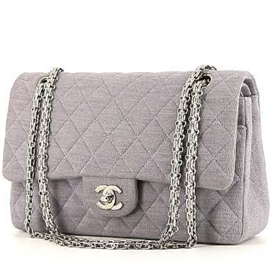 Borsa Chanel  Timeless Classic in tela jersey viola