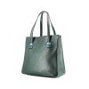 Shopping bag Hermès Victoria in pelle Fjord verde e pelle Courchevel blu - 00pp thumbnail
