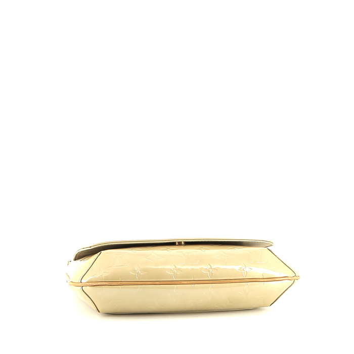 Bolso bandolera Louis Vuitton  Thompson Street Bag en charol Monogram beige y cuero natural - Detail D4
