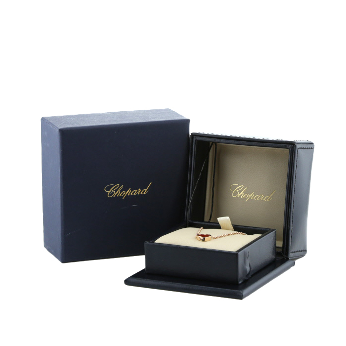 Chopard My Happy Heart necklace in pink gold and cornelian - Detail D2