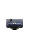 Bolso de mano Hermès  Kelly 25 cm en cuero epsom tricolor azul oscuro Bleu Atoll y negro - 360 Front thumbnail
