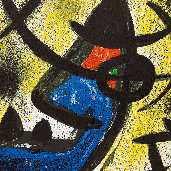 Joan Miró, "Il Circulo de Piedra", from the eponymous portfolio, lithograph in colors on paper, signed and numbered, of 1971 - Detail D1