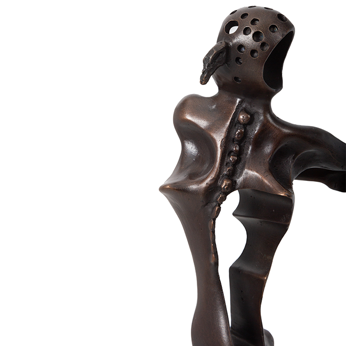 Salvador Dalí, "Hommage à Newton", sculpture in brown patinated bronze and black marble, signed and numbered, designed in 1980, cast in the 2000's - Detail D1