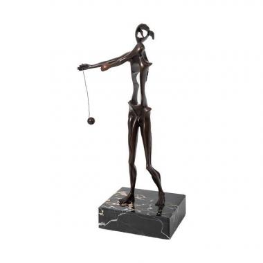 Salvador Dalí, "Hommage à Newton", sculpture in brown patinated bronze and black marble, signed and numbered, designed in 1980, cast in the 2000's