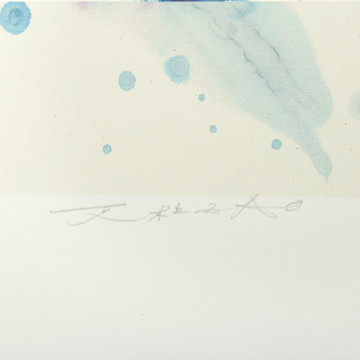 Zao Wou-Ki, «Saint-Tropez», estampe réhaussée au pochoir en couleurs sur papier, signée et numérotée, de 2006