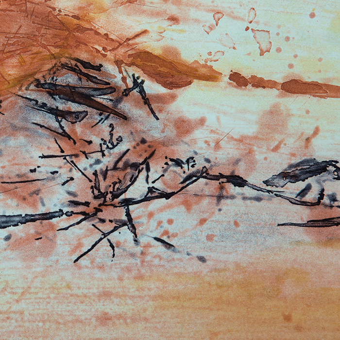 Zao Wou-Ki, «Gravure n 379», etching and aquatint colors on paper, justified, signed, numbered and dated, of 1994 - Detail D1