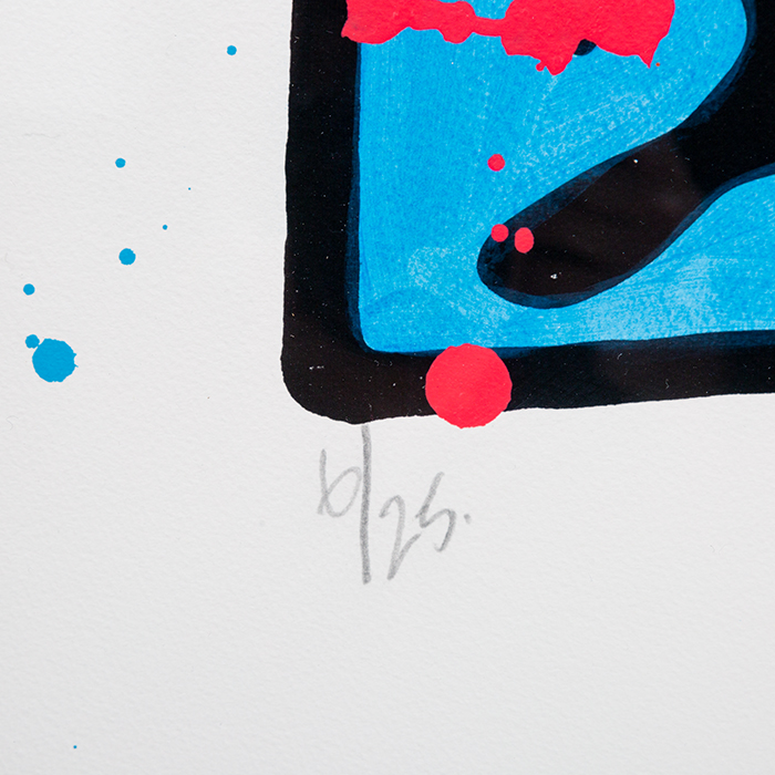 JonOne, "HPM 2018-2", large silkscreen, watercolor and acrylic on paper, signed, dated, numbered and framed, of 2018 - Detail D3