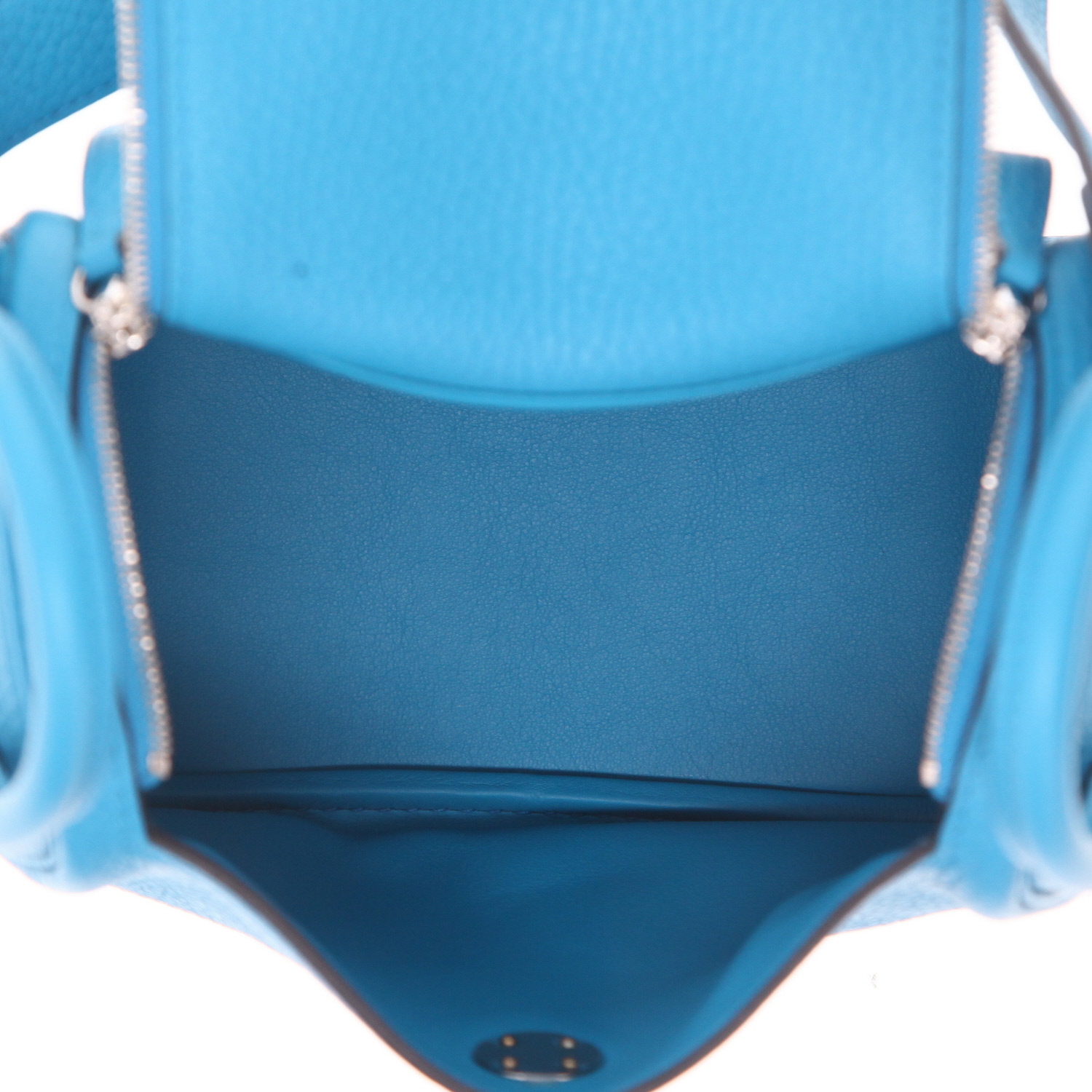 Borsa a tracolla Hermès  Lindy mini  in pelle togo blu - Detail D3