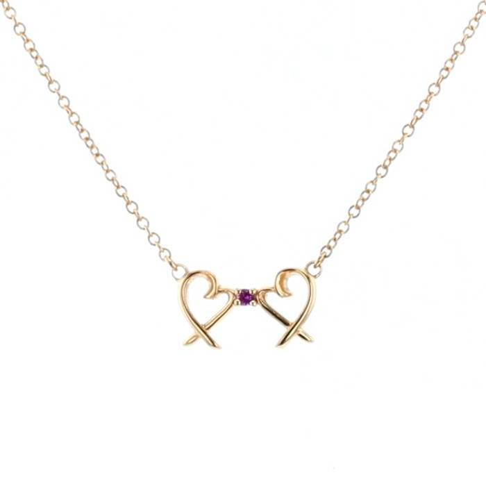 Tiffany Heart Necklace pink - Depop