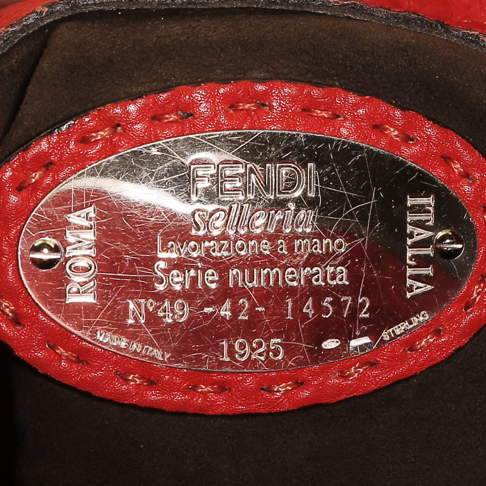 Fendi  Selleria handbag  in red leather - Detail D4