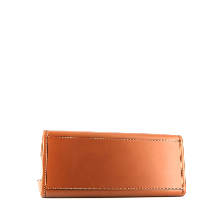Sac cabas Fendi Sunshine en cuir marron - Detail D5
