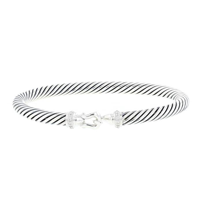 Classic Cable Bracelet in Sterling Silver with Diamonds, 5mm | David Yurman