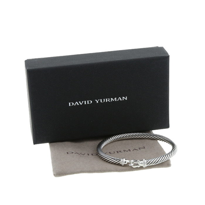 Brazalete David Yurman Cable Classique de plata y diamantes