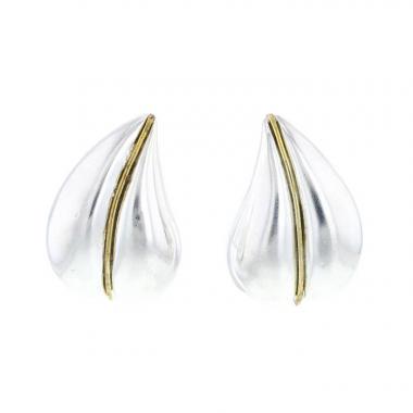 Orecchini a clip Zolotas  in argento e oro giallo