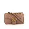 Gucci GG Marmont small model shoulder bag in beige quilted leather - 360 thumbnail