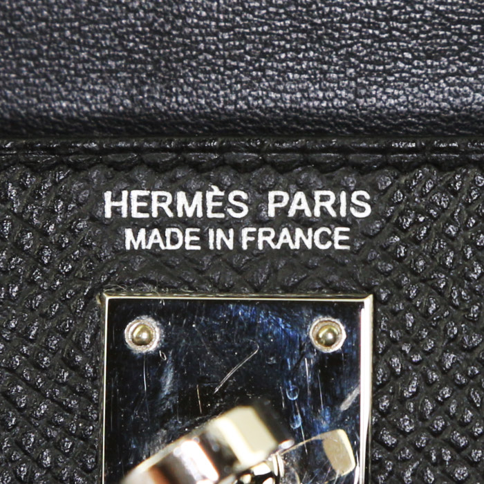 Bolso de mano Hermès Kelly 20 cm en cuero epsom negro - Detail D5