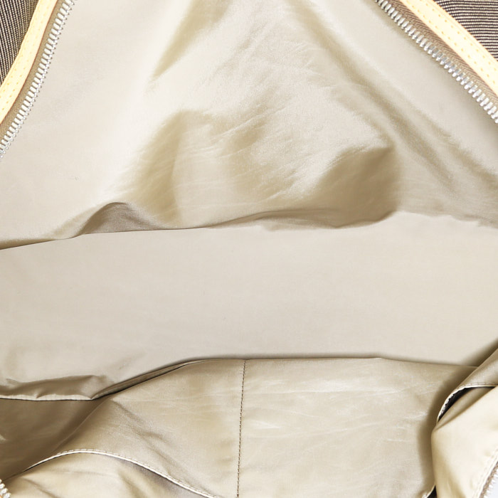 Borsa da viaggio Louis Vuitton  Geant Albatros in tela siglata grigia e pelle naturale - Detail D2